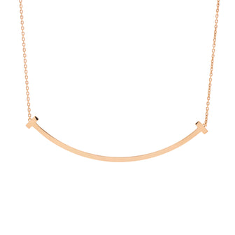 Tiffany & Co. T Smile Pendant Necklace Rose Gold Extra Large