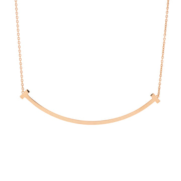 Tiffany & Co. T Smile Pendant Necklace Rose Gold Extra Large