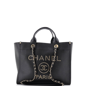 Chanel Deauville Tote Studded Caviar Small