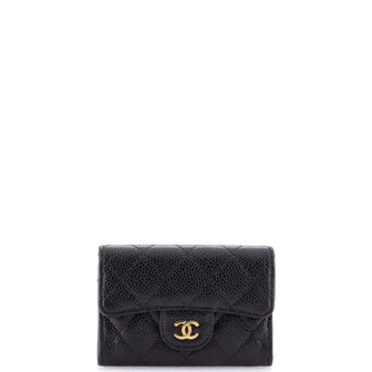 Chanel Classic Flap Card Case Quilted Caviar