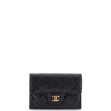 Chanel Classic Flap Card Case Quilted Caviar