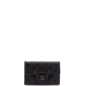 Chanel Classic Flap Card Case Quilted Caviar
