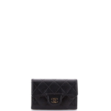 Chanel Classic Flap Card Case Quilted Caviar