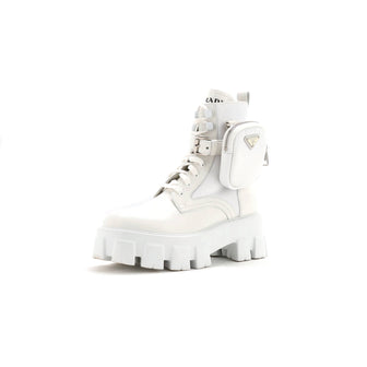 Prada Monolith Combat Boots Leather and Nylon
