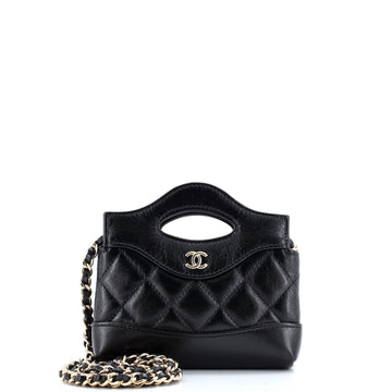 Chanel 31 Shopping Bag Clutch with Chain Quilted Calfskin Nano