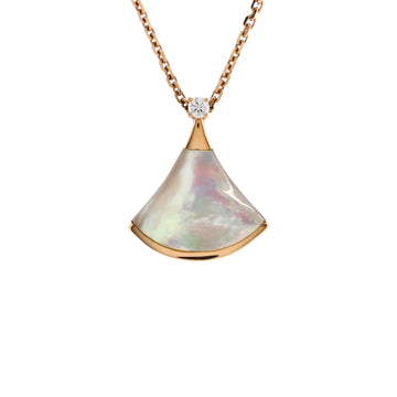 Bvlgari Divas' Dream Pendant Necklace 18K Rose Gold with Mother of Pearl and Diamond Small