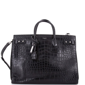 Saint Laurent Sac de Jour Souple Bag Crocodile Embossed Leather Large