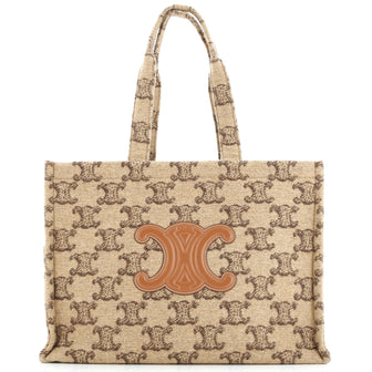 Celine Cabas Thais Tote Triomphe Wool Large