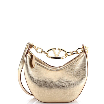 Valentino Garavani Vlogo Moon Hobo Leather Small