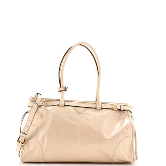 Prada Belted Convertible Shoulder Bag Vitello Shine Large