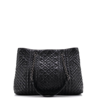 Bottega Veneta Double Chain Tote Stitched Intrecciato Calfskin Medium