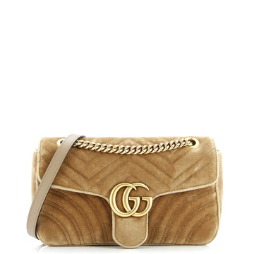 Gucci GG Marmont Flap Bag Matelasse Velvet Small