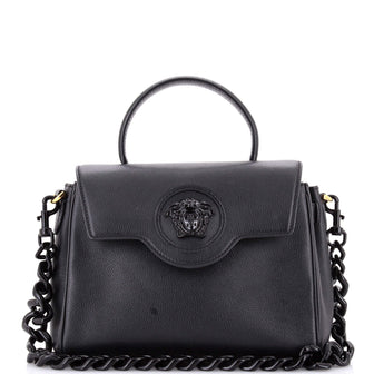 Versace La Medusa Top Handle Bag Leather Medium