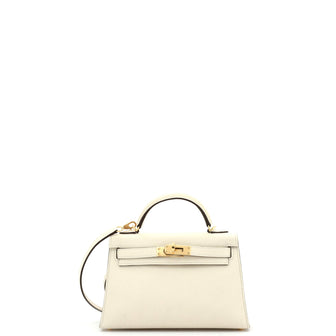Hermes Kelly Mini II Bag Light Epsom with Gold Hardware 20