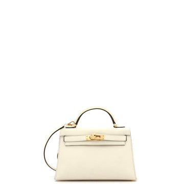 Hermes Kelly Mini II Bag Light Epsom with Gold Hardware 20