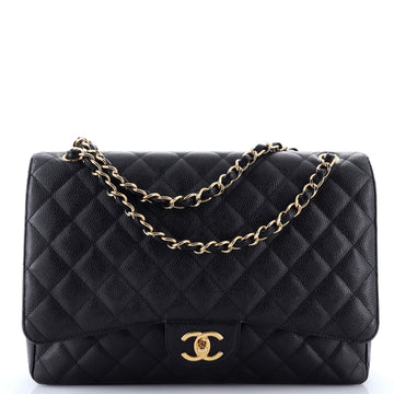 Chanel Classic Double Flap Bag Quilted Caviar Maxi