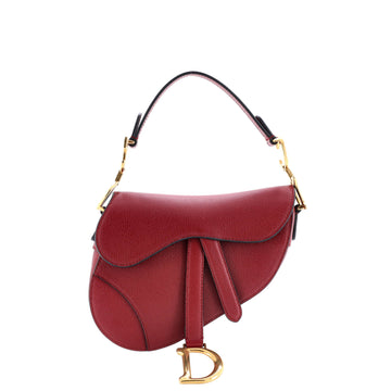 Christian Dior Saddle Handbag Leather Mini