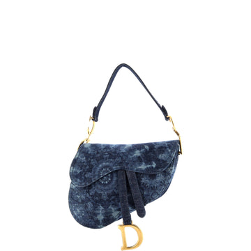 Christian Dior Saddle Bag Tie Dye Printed Denim Medium