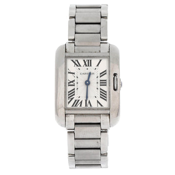 Cartier Tank Anglaise Quartz Watch Stainless Steel 23
