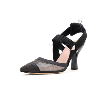 Fendi Women's Colibri Slingback Pumps Zucca Mesh