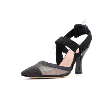 Fendi Women's Colibri Slingback Pumps Zucca Mesh