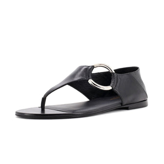 Saint Laurent Women's Ring Flat Sandals Leather