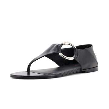 Saint Laurent Women's Ring Flat Sandals Leather