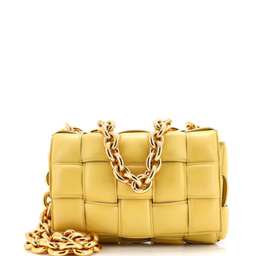 Bottega Veneta Cassette Chain Crossbody Bag Padded Maxi Intrecciato Leather