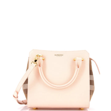 Burberry Banwell Tote Leather and House Check Canvas Mini
