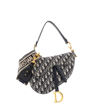 Christian Dior Saddle Handbag Oblique Canvas Medium