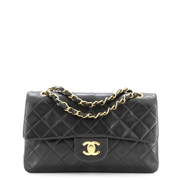 Chanel Vintage Classic Double Flap Bag Quilted Lambskin Small