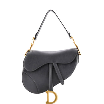 Christian Dior Saddle Handbag Leather Medium