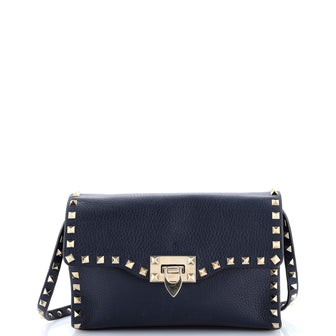 Valentino Garavani Rockstud Flip Lock Flap Bag Leather Medium