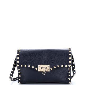Valentino Garavani Rockstud Flip Lock Flap Bag Leather Medium
