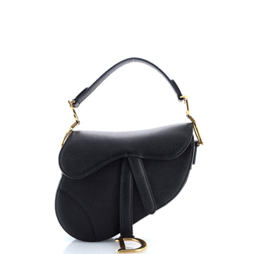 Christian Dior Saddle Handbag Leather Mini