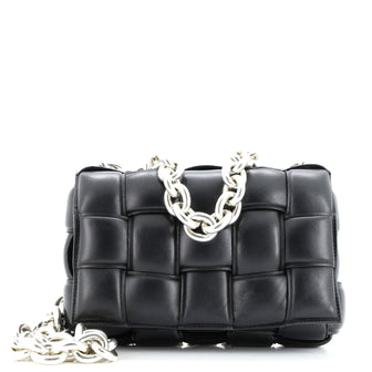 Bottega Veneta Cassette Chain Crossbody Bag Padded Maxi Intrecciato Leather