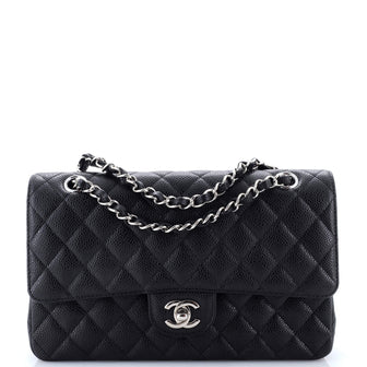 Chanel Classic Double Flap Bag Quilted Caviar Medium