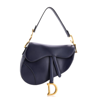 Christian Dior Saddle Handbag Leather Medium