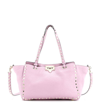 Valentino Garavani Rockstud Tote Pebbled Leather Small