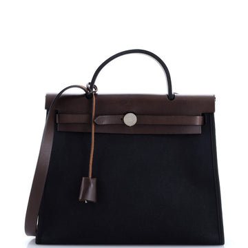 Hermes Herbag Zip Leather and Toile 31