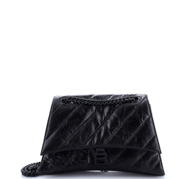 Balenciaga Crush Chain Flap Bag Quilted Crushed Calfskin Medium