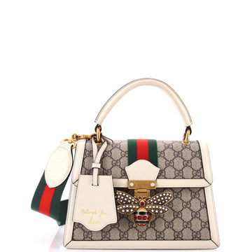 Gucci Queen Margaret Top Handle Bag GG Coated Canvas with Leather Small