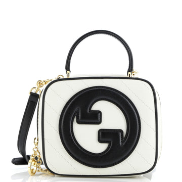 Gucci Blondie NM Top Handle Shoulder Bag Diagonal Quilted Leather
