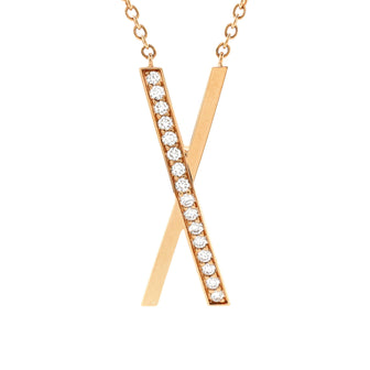 Tiffany & Co. Atlas X Pendant Necklace 18K Rose Gold with Diamonds