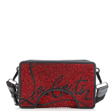 Christian Louboutin Adolon Messenger Bag Crystal Embellished Rubber