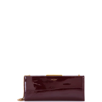 Saint Laurent Midnight Chain Clutch Crocodile Embossed Leather Small