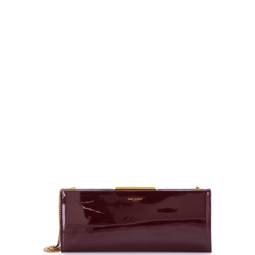 Saint Laurent Midnight Chain Clutch Crocodile Embossed Leather Small