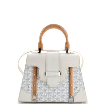Goyard Saigon Top Handle Bag Coated Canvas with Leather PM