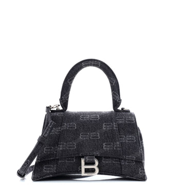 Balenciaga Hourglass Top Handle Bag BB Monogram Denim Small