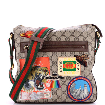Gucci Courrier Zip Messenger GG Coated Canvas with Applique Medium